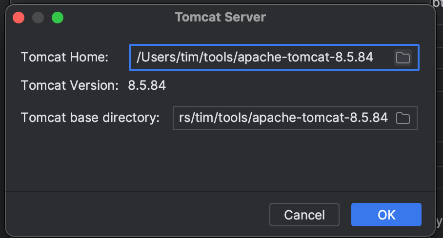 Select Tomcat Server
